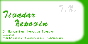 tivadar nepovin business card